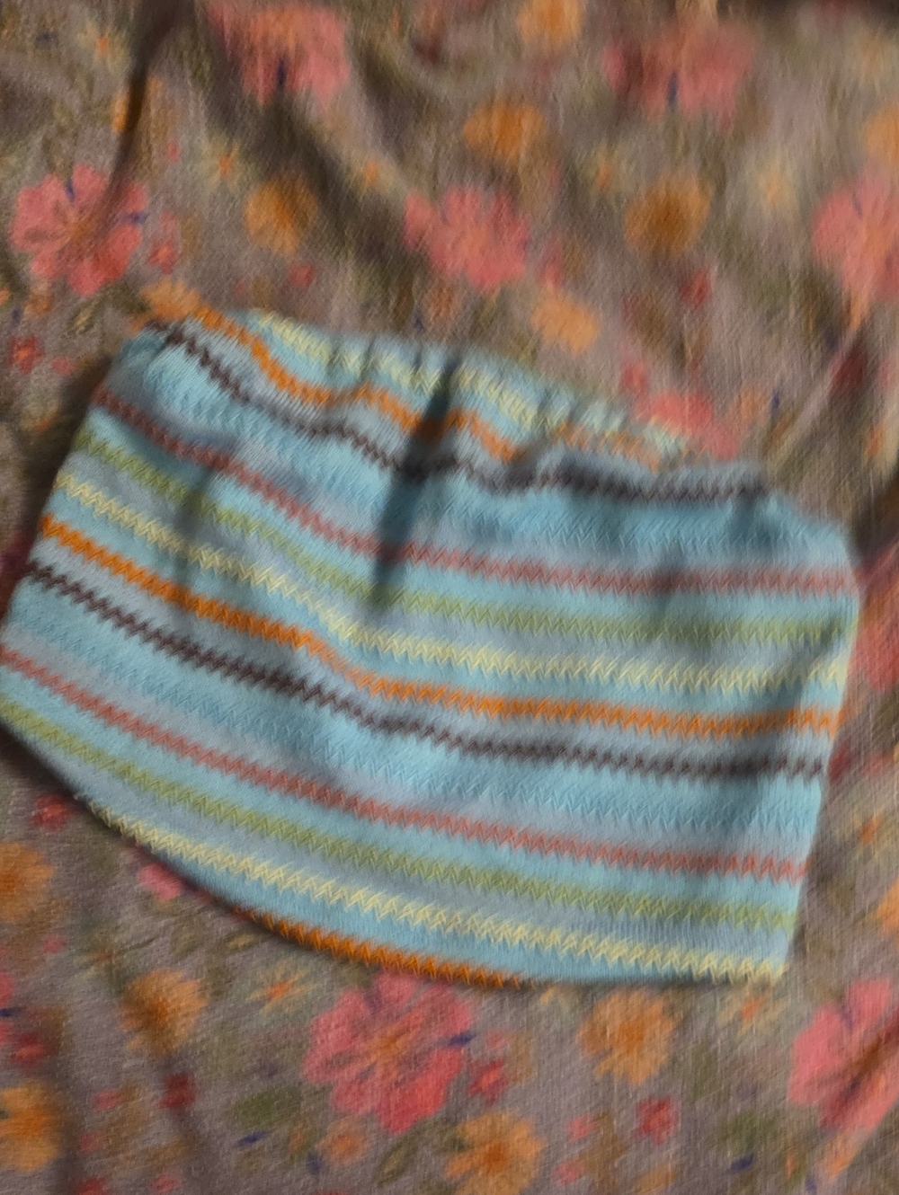 Striped Light Blue Knit Tube Crop Top